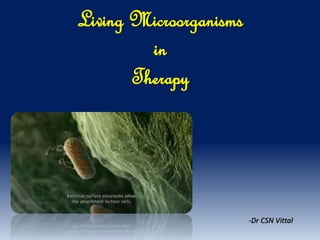 Living Microorganisms
in
Therapy
-Dr CSN Vittal
 