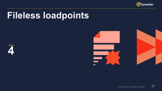 27Copyright © 2017 Symantec Corporation
Section
Fileless loadpoints
4
 