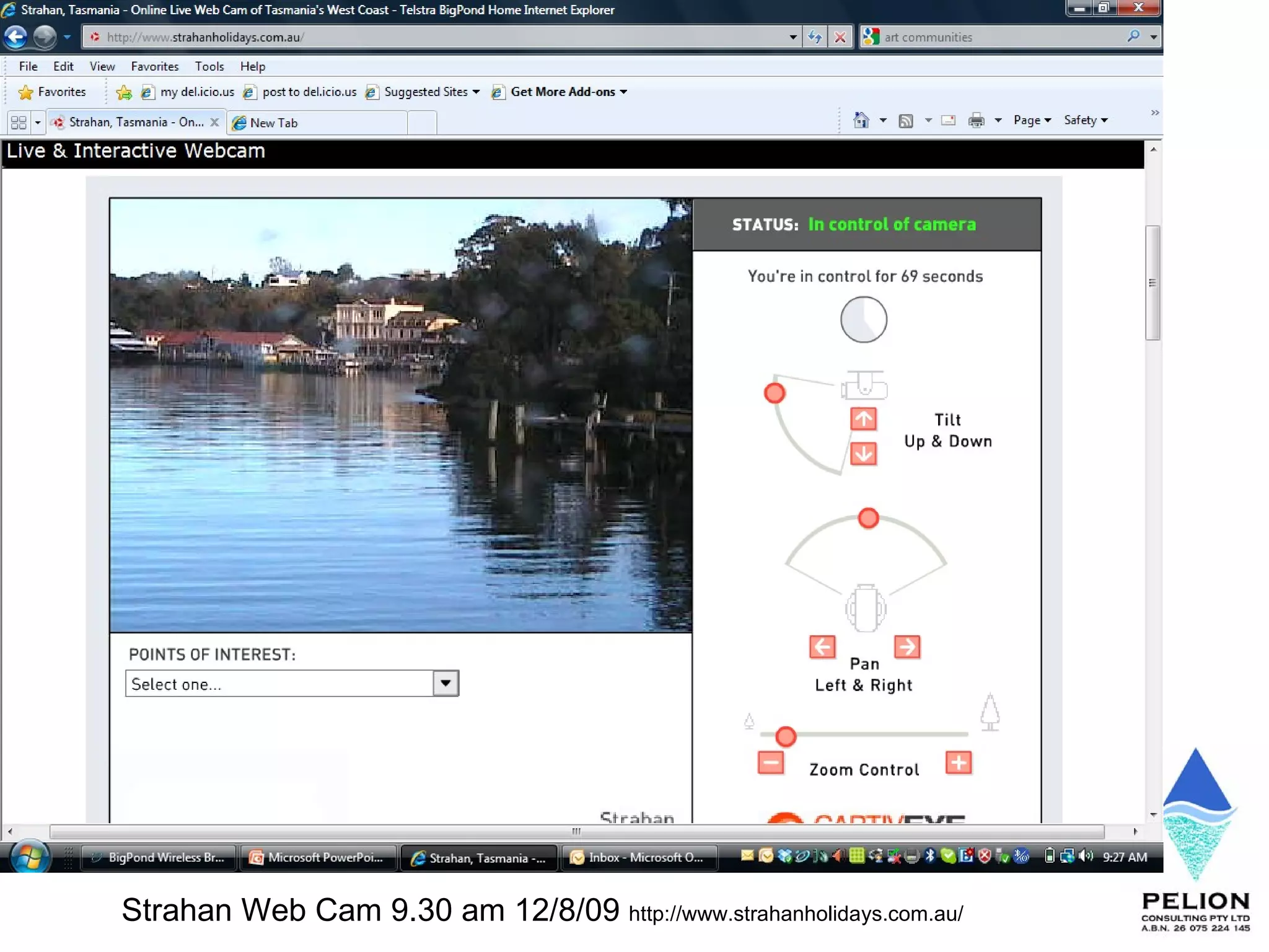 Web cam Strahan Web Cam 9.30 am 12/8/09  http://www.strahanholidays.com.au/  
