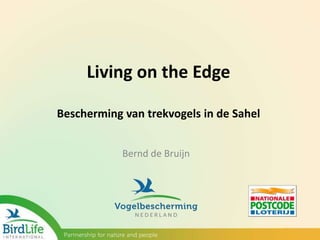 Living on the Edge
Bescherming van trekvogels in de Sahel
Bernd de Bruijn
 