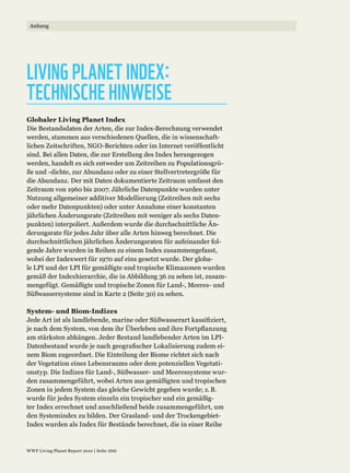 LIVING PLANET INDEX:
TECHNISCHE HINWEISE
 