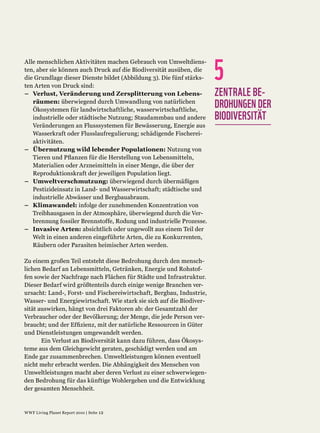 5
ZENTRALE BE-
DROHUNGEN DER
BIODIVERSITÄT
 