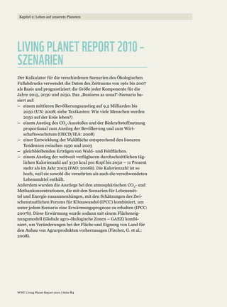 LIVING PLANET REPORT 2010 –
SZENARIEN
 