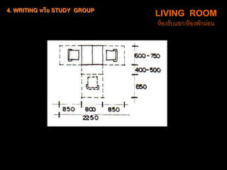 4. WRITING หรือ STUDY GROUP
LIVING ROOM
ห้องรับแขก/ห้องพักผ่อน
 