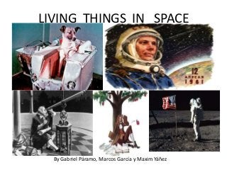 LIVING THINGS IN SPACE
By Gabriel Páramo, Marcos García y Maxim Yáñez
 