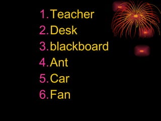 Teacher Desk blackboard Ant Car Fan