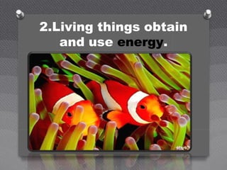 2.Living things obtain
and use energy.
 