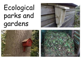 Photo: Elliott Brown Photo: Jon Anderson
Photo: Pat Joyce
Ecological
parks and
gardens
 