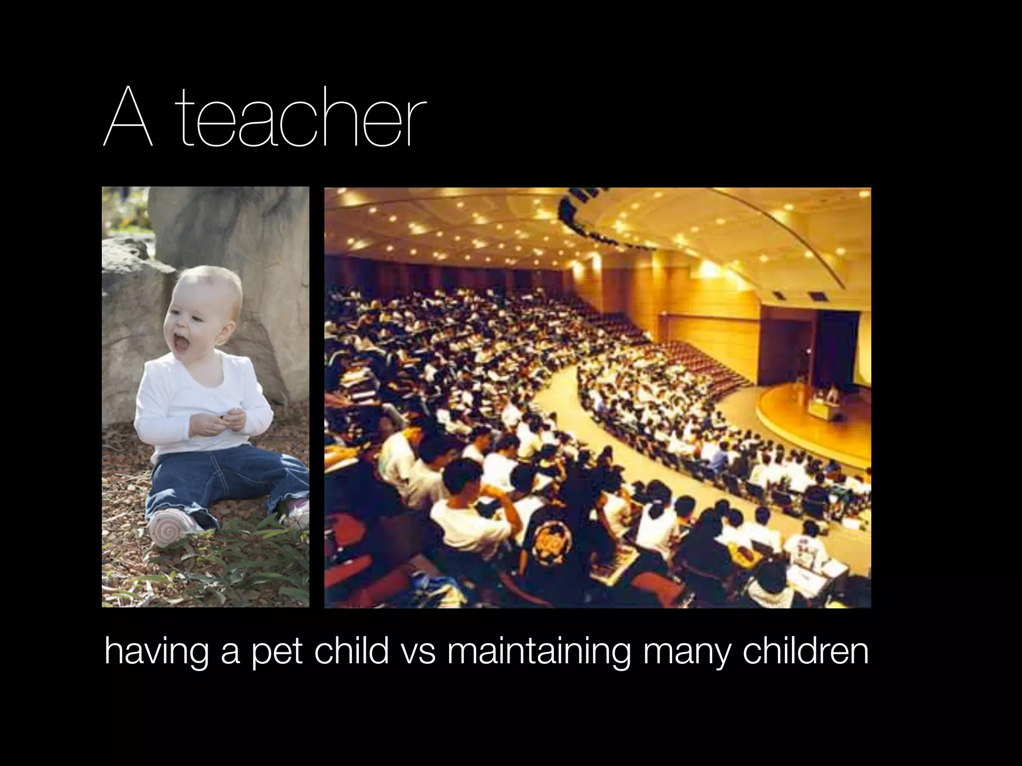 A teacher




having a pet child vs maintaining many children
 