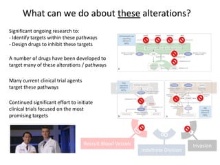 How can cancer cell growth be stopped?
(NEJM 2004)
(NEJM 2010)
(NEJM 2010)
Chemotherapy & Radiation damage DNA to trigger cell death
Greatest effect seen in rapidly dividing cells (not cancer-specific)
An increasing understanding of alterations “driving” cancer growth
Recent trials have shown that successfully targeting
cancer “drivers” can lead to significant tumor responses:
- CML with Bcr-Abl fusion: Imatinib
- Breast Cancer with Her-2 amplification: Trastuzumab
- Lung Cancer with EGFR mutation: Gefitinib
- Lung Cancer with EML4-ALK fusion: Crizotinib
- Melanoma with BRAF mutation: Vemurafenib
 