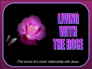 ♫ Turn on your speakers!
CLICK TO ADVANCE SLIDES

--The secret of a closer relationship with Jesus

 