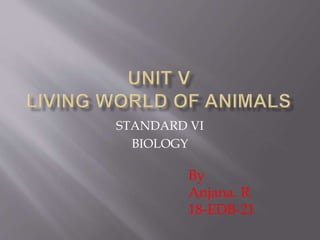 STANDARD VI
BIOLOGY
By
Anjana. R
18-EDB-21
 