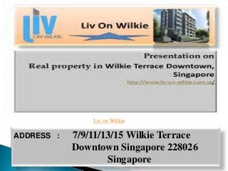 Liv on Wilkie

ADDRESS :

7/9/11/13/15 Wilkie Terrace
Downtown Singapore 228026
Singapore

 