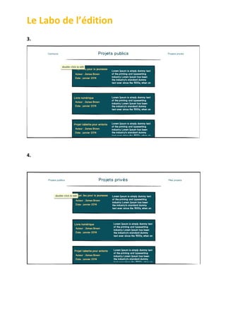 Le	
  Labo	
  de	
  l’édition	
  
	
  

3.	
  

	
  
	
  
4.	
  
	
  

	
  
	
  
	
  

 