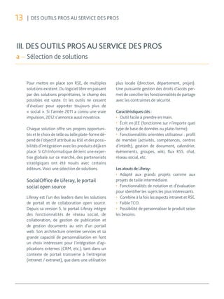 13   | DES OUTILS PROS AU SERVICE DES PROS




III. DES OUTILS PROS AU SERVICE DES PROS
a    Sélection de solutions


    ...