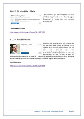 Livre Blanc "735 utilisateurs aimantés par Linkedin" #SocialMedia Slide 47