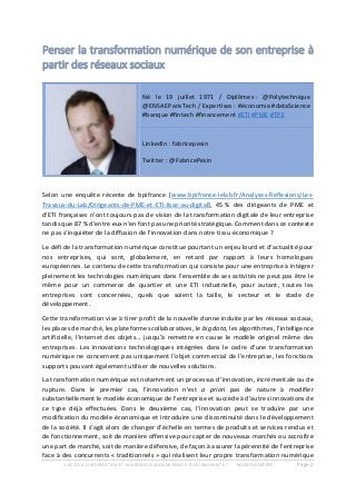 L’ACCES A L’INFORMATION ET AUX RESEAUX SOCIAUX REND-IL PLUS INNOVANT.E ? #612RENCONTRES Page 2
Penser la transformation nu...