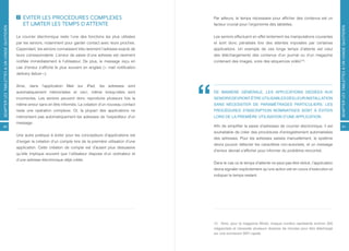 ÉVITER LES PROCÉDURES COMPLEXES                                          Par ailleurs, le temps nécessaire pour afficher des contenus est un
                                                 ET LIMITER LES TEMPS D’ATTENTE                                           facteur crucial pour l’ergonomie des tablettes.
ADAPTER LES TABLETTES À UN USAGE QUOTIDIEN




                                                                                                                                                                                                       ADAPTER LES TABLETTES À UN USAGE QUOTIDIEN
                                             Le courrier électronique reste l’une des fonctions les plus utilisées        Les seniors effectuent en effet lentement les manipulations courantes
                                             par les seniors, notamment pour garder contact avec leurs proches.           et sont donc pénalisés lors des attentes imposées par certaines
                                             Cependant, les seniors connaissent très rarement l’adresse exacte de         applications. Un exemple de ces longs temps d’attente est celui
                                             leurs correspondants. L’erreur de saisie d’une adresse est rarement          des téléchargements des contenus d’un journal ou d’un magazine
                                             notifiée immédiatement à l’utilisateur. De plus, le message reçu en          contenant des images, voire des séquences vidéo[12].
                                             cas d’erreur s’affiche le plus souvent en anglais (« mail notification
                                             delivery failure »).


                                             Ainsi,   dans   l’application   Mail   sur   iPad,   les   adresses   sont
                                             automatiquement mémorisées et ceci, même lorsqu’elles sont                   DE MANIÈRE GÉNÉRALE, LES APPLICATIONS DÉDIÉES AUX
                                             incorrectes. Les seniors peuvent donc reproduire plusieurs fois la           SENIORS DEVRONT ÊTRE UTILISABLES DÈS LEUR INSTALLATION
                                             même erreur sans en être informés. La création d’un nouveau contact          SANS NÉCESSITER DE PARAMÉTRAGES PARTICULIERS. LES
                                             reste une opération complexe. Or, la plupart des applications ne             PROCÉDURES D’INSCRIPTION NOMINATIVES SONT À ÉVITER
                                             mémorisent pas automatiquement les adresses de l’expéditeur d’un             LORS DE LA PREMIÈRE UTILISATION D’UNE APPLICATION.
                                             message.
40                                                                                                                        Afin de simplifier la saisie d’adresses de courrier électronique, il est         41
                                                                                                                          souhaitable de créer des procédures d’enregistrement automatisées
                                             Une autre pratique à éviter pour les concepteurs d’applications est
                                                                                                                          des adresses. Pour les adresses saisies manuellement, le système
                                             d’exiger la création d’un compte lors de la première utilisation d’une
                                                                                                                          devra pouvoir détecter les caractères non-autorisés, et un message
                                             application. Cette création de compte est d’autant plus dissuasive
                                                                                                                          d’erreur devrait s’afficher pour informer du problème rencontré.
                                             qu’elle implique souvent que l’utilisateur dispose d’un ordinateur et
                                             d’une adresse électronique déjà créée.
                                                                                                                          Dans le cas où le temps d’attente ne peut pas être réduit, l’application
                                                                                                                          devra signaler explicitement qu’une action est en cours d’exécution et
                                                                                                                          indiquer le temps restant.




                                                                                                                          12 Ainsi, pour le magazine Wired, chaque numéro représente environ 300
                                                                                                                          mégaoctets et nécessite plusieurs dizaines de minutes pour être téléchargé
                                                                                                                          sur une connexion WiFi rapide.
 