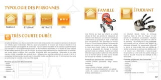 TYPOLOGIE DES PERSONNES                                                                                                            FAMILLE         ETUDE
                                                                                                                                                                          ETUDE
                                                                                                                                                                          ETUDE        éTUDIANT     ETUDE




                                                              ETUDE
                                   ETUDE




  FAMILLE                    éTUDIANT                   RETRAITé                       ETC



           TRèS COURTE DURéE                                                                                    Une femme au foyer qui attend un enfant
                                                                                                                décide de faire ses achats de naissance sur
                                                                                                                internet. Elle découvre sur internet l’entreprise
                                                                                                                L’Alternative qui propose de louer un berceau
                                                                                                                                                                         Un étudiant décide d’aller en échange
                                                                                                                                                                         Erasmus dans la ville de Prague. À son
                                                                                                                                                                         arrivée en résidence universitaire, l’étudiant
                                                                                                                                                                         se rend à l’accueil pour récupérer les clés de
                                                                                                                pour une durée de 3 ans. Sachant qu’à environ            sa chambre. Il se renseigne sur les possibilités
 Un père de famille a une réunion de famille mardi midi et il souhaite créer une bonne ambiance et décorer      5 ans et 12 ans il faudra changer l’ensemble du          qui existent pour se procurer des affaires de
 son intérieur pour l’évènement. Mais il a aussi un problème, ils ne sont que 5 dans la famille et il va        mobilier de l’enfant car il ne sera plus adapté,         première nécessité. La responsable d’accueil
 pourtant recevoir une vingtaine de personnes. Il a donc besoin de tables et de chaises supplémentaires         la mère peut choisir l’option de location afin           lui donne le choix d’aller faire ses achats au
 par exemple. Il n’aura également pas assez de fourchettes et d’assiettes. Il lui faudra de jolies nappes       d’avoir la possibilité de changer le mobilier            centre commercial ou de louer les affaires dont
 et des rideaux assortis pour que ce soit jolie, et pourquoi pas harmoniser les meubles avec la vaisselle,      pendant toute son enfance. Quand son enfant              il a besoin sur L’Alternative. Il pourra louer
 ses invités seront vraiment bien accueillis! Il feuillette alors son catalogue L’Alternative et de cette       atteindra l’âge adulte, il quittera le milieu familial   les produits sur une durée de quatre mois au
 manière il loue l’ensemble des produits dont il a besoin pour que sa soirée soit un succès. A la fin, il       et à ce moment précis la mère pourra décider             bout de laquelle il pourra les restituer ou les
 contactera l’entreprise pour qu’elle vienne récupérer toutes ces affaires le soir. Et le lendemain tout sera   de renvoyer le mobilier à L’Alternative.                 renouveler.
 en ordre chez lui comme si rien ne s’était passé.
                                                                                                                Produits qui peuvent être concernés :                    Produits qui peuvent être concernés :
 Produits qui peuvent être concernés :                                                                          -mobilité enfants (poussette, siège voiture,             - vaisselle (cuisine)
 - tables                                                                                                       landeau...)                                              - oreiller
 - nappes                                                                                                       -couchage                                                - traversin
 - chaises                                                                                                      -repas (chaise à manger, vaisselle...)                   - couette
 - vaisselles                                                                                                   -outils de cuisine ponctuellement pour adulte            - drap de lit
 - rideaux... etc                                                                                               -outils de cuisine ponctuellement pour les               - balayette
                                                                                                                enfants (stérilisateurs...)                              - lampe de bureau ou chevet

156                                                                                                                                                                                                                    157
 