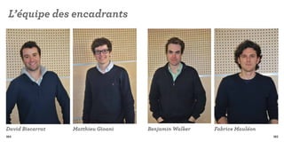 L’équipe des encadrants




David Biscarrat   Matthieu Gioani   Benjamin Walker   Fabrice Mauléon
184                                                                     185
 