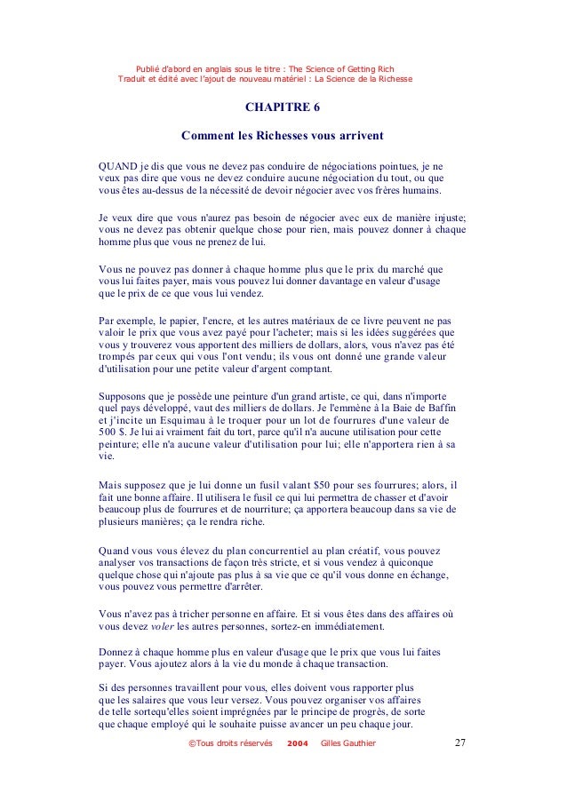 Livre Pdf La Science De La Richesse