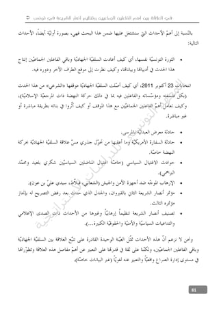  ‫تونس‬ ‫في‬ ‫الشريعة‬ ‫أنصار‬ ‫وتنظيم‬ ‫الجماعيين‬ ‫الفاعلين‬ ‫أهم‬ ‫بين‬ ‫العالقة‬ ‫في‬
81

232011






‫ﺔ‬‫ﻴ‬‫ﺠ‬‫ﻴ‬‫ﺗ‬‫ﺍ‬‫ﺮ‬‫ﺘ‬‫ﺳ‬
‫ﻻ‬‫ﺍ‬‫ﺕ‬
‫ﺎ‬‫ﺳ‬
‫ﺍ‬‫ﺭ‬‫ﺪ‬‫ﻠ‬‫ﻟ‬‫ﻲ‬
‫ﺴ‬
‫ﻧ‬‫ﻮ‬‫ﺘ‬‫ﻟ‬‫ﺍ‬‫ﺪ‬‫ﻬ‬‫ﻌ‬‫ﻤ‬‫ﻟ‬‫ﺍ‬
 