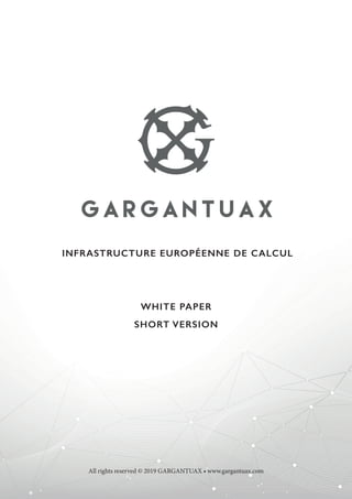 All rights reserved © 2019 GARGANTUAX • www.gargantuax.com
G A R G A N T U A X
INFRASTRUCTURE EUROPÉENNE DE CALCUL
WHITE PAPER
SHORT VERSION
 