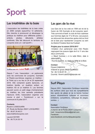 7
Les gars de la riveLes triathlètes de la baie
Sport
Surf Playa
 