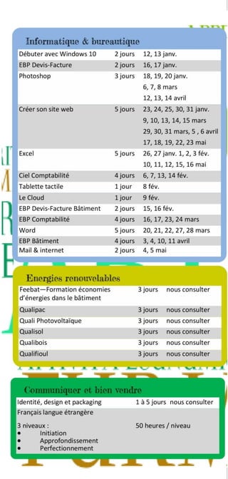 Catalogue des Formations 1er semestre 2017