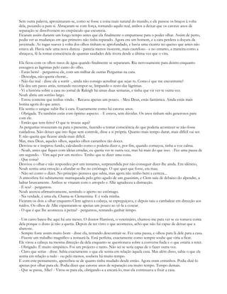 Sem outra palavra, aproximaram-se, como se fosse a coisa mais natural do mundo, e ele passou os braços à volta
dela, puxando-a para si. Abraçaram-se com força, tornando aquilo real, ambos a deixar que os catorze anos de
separação se dissolvessem no crepúsculo que escurecia.
Ficaram assim durante um longo tempo antes que ela finalmente o empurrasse para o poder olhar. Assim de perto,
podia ver as mudanças em que primeiro não tinha reparado. Agora era um homem, e a cara perdera a doçura da
juventude. As rugas suaves à volta dos olhos tinham-se aprofundado, e havia uma cicatriz no queixo que antes não
estava ali. Havia nele uma nova dureza - parecia menos inocente, mais cauteloso - e no entanto, a maneira como a
abraçava, fê-la tomar consciência de quantas saudades dele tivera desde a última vez que o vira.

Ela ficou com os olhos rasos de água quando finalmente se separaram. Riu nervosamente para dentro enquanto
enxugava as lágrimas pelo canto do olho.
- Estás bem? - perguntou ele, com um milhar de outras Perguntas na cara.
- Desculpa, não queria chorar...
- Não faz mal - disse ele a sorrir -, ainda não consigo acreditar que sejas tu. Como é que me encontraste?
Ela deu um passo atrás, tentando recompor-se, limpando o resto das lágrimas.
- Vi a história sobre a casa no jornal de Raleigh há umas duas semanas, e tinha que vir ver-te outra vez.
Noah abriu um sorriso largo.
- Estou contente que tenhas vindo. - Recuou apenas um pouco. - Meu Deus, estás fantástica. Ainda estás mais
bonita agora do que antes.
Ela sentiu o sangue subir-lhe à cara. Exactamente como há catorze anos.
- Obrigada. Tu também estás com óptimo aspecto. - E estava, sem dúvidas. Os anos tinham sido generosos para
com ele.
- Então que tens feito? O que te trouxe aqui?
As perguntas trouxeram-na para o presente, fazendo-a tomar consciência do que poderia acontecer se não fosse
cuidadosa. Não deixes que isto fique sem controle, disse a si própria. Quanto mais tempo durar, mais difícil vai ser.
E não queria que ficasse ainda mais difícil.
Mas, meu Deus, aqueles olhos, aqueles olhos castanhos tão doces.
Desviou-se e inspirou fundo, calculando como o poderia dizer e, por fim, quando começou, tinha a voz calma.
- Noah, antes que fiques com ideias erradas, eu queria ver-te outra vez, mas há mais do que isso. - Fez uma pausa de
um segundo. - Vim aqui por um motivo. Tenho que te dizer uma coisa.
- Que coisa?
Desviou o olhar e não respondeu por uns instantes, surpreendida por não conseguir dizer-lhe ainda. Em silêncio,
Noah sentiu uma emoção a afundar-se-lhe no estômago. O que quer que fosse, era mau.
- Não sei como o dizer. No princípio pensava que sabia, mas agora não tenho bem a certeza...
A atmosfera foi subitamente matraqueada pelo grito agudo de um guaxinim, e Clem saiu de debaixo do alpendre, a
ladrar bruscamente. Ambos se viraram com o atropelo e Allie agradeceu a distracção.
- É teu? - perguntou.
Noah acenou afirmativamente, sentindo o aperto no estômago.
- Na verdade, é uma ela. Chama-se Clementina. E é toda minha.
Ficaram os dois a olhar enquanto Clem agitava a cabeça, se espreguiçava, e depois saiu a cambalear em direcção aos
ruídos. Os olhos de Allie espantaram-se apenas um pouco ao vê-la a coxear.
- O que é que lhe aconteceu à perna? - perguntou, tentando ganhar tempo.

- Um carro bateu-lhe aqui há uns meses. O doutor Harrison, o veterinário, chamou-me para ver se eu tomava conta
dela porque o dono já não a queria. Depois de ter visto o que aconteceu, acho que não fui capaz de deixar que a
abatesse.
- Sempre foste assim muito bom - disse ela, tentando descontrair-se. Fez uma pausa, e olhou para lá dele para a casa.
- Fizeste um trabalho magnífico a restaurá-la. Está perfeita, exactamente como sempre soube que viria a ficar.
Ele virou a cabeça na mesma direcção da dela enquanto se questionava sobre a conversa fiada e o que estaria a reter.
- Obrigado. É muito simpático. Foi um projecto e tanto. Não sei se seria capaz de o fazer outra vez.
- Claro que serias - disse. Sabia exactamente o que ele sentia em relação àquela casa. Mas além disso, sabia o que ele
sentia em relação a tudo - ou pelo menos, soubera há muito tempo.
E com este pensamento, apercebeu-se de quanto tinha mudado desde então. Agora eram estranhos. Podia dizê-lo
apenas por olhar para ele. Podia dizer que catorze anos de separação era muito tempo. Tempo demais.
- Que se passa, Allie? - Virou-se para ela, obrigando-a a encará-lo, mas ela continuava a fixar a casa.
 