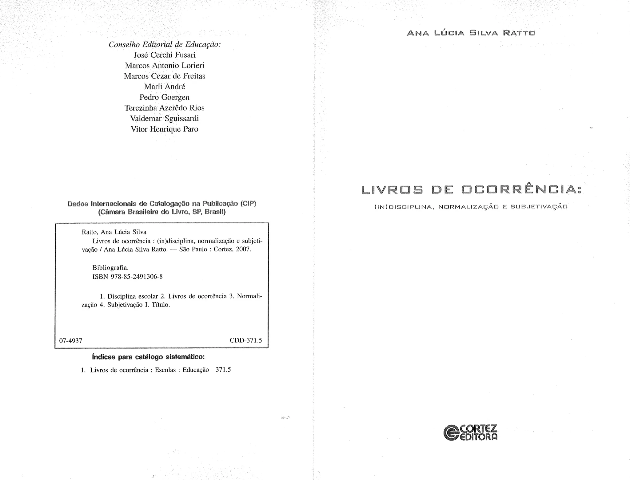 Livro livros de ocorrência ratto