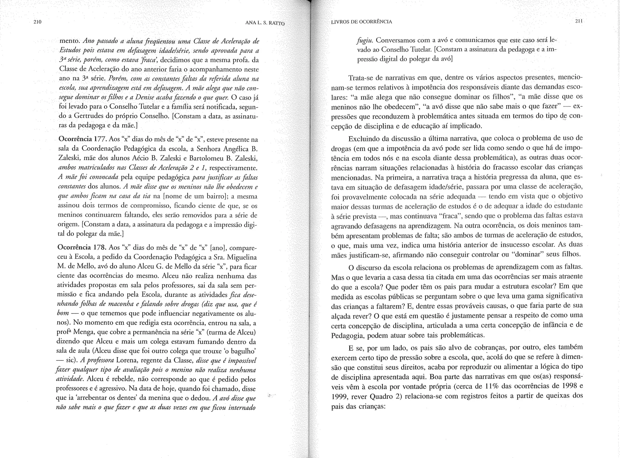 Livro livros de ocorrência ratto