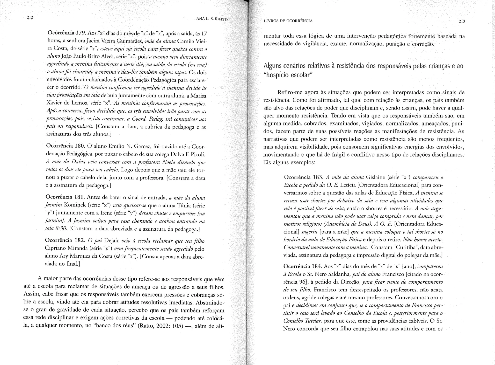 Livro livros de ocorrência ratto