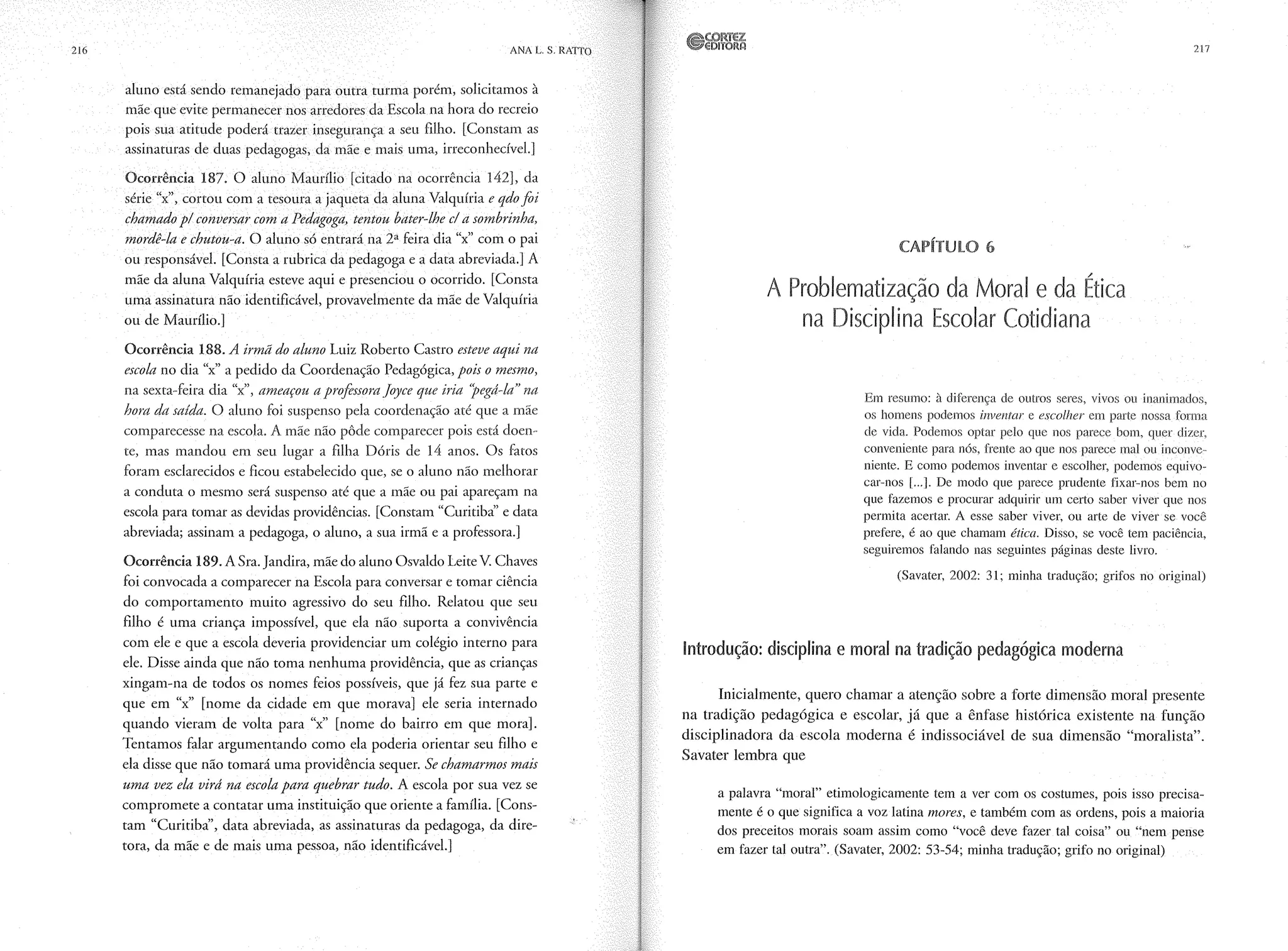 Livro livros de ocorrência ratto