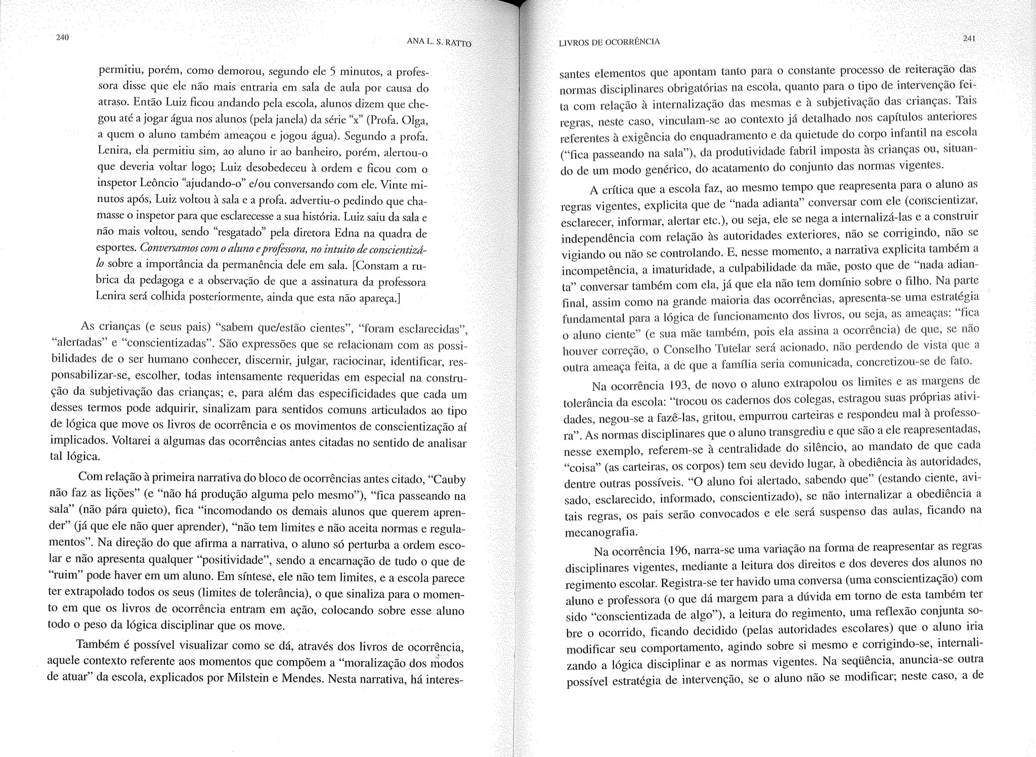 Livro livros de ocorrência ratto