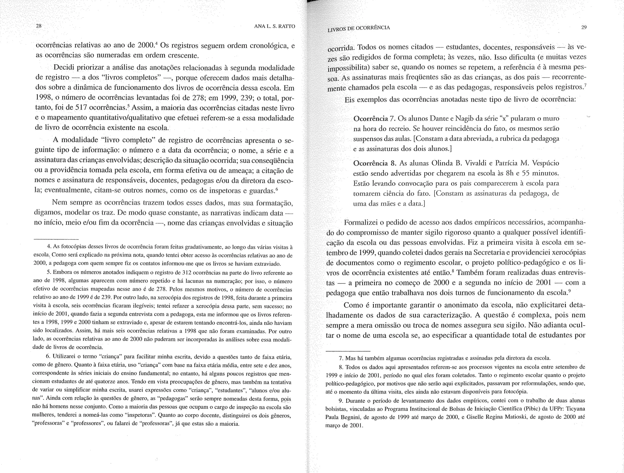 Livro livros de ocorrência ratto