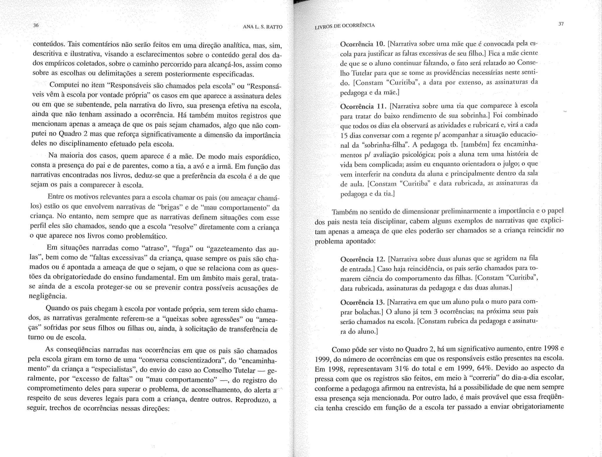 Livro livros de ocorrência ratto