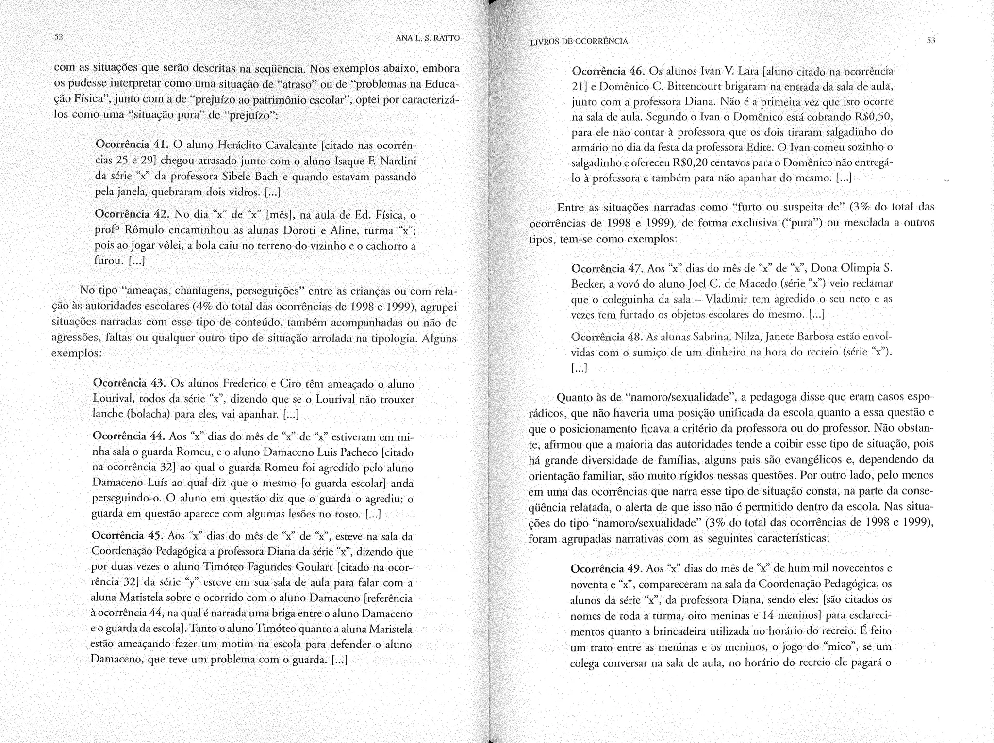 Livro livros de ocorrência ratto