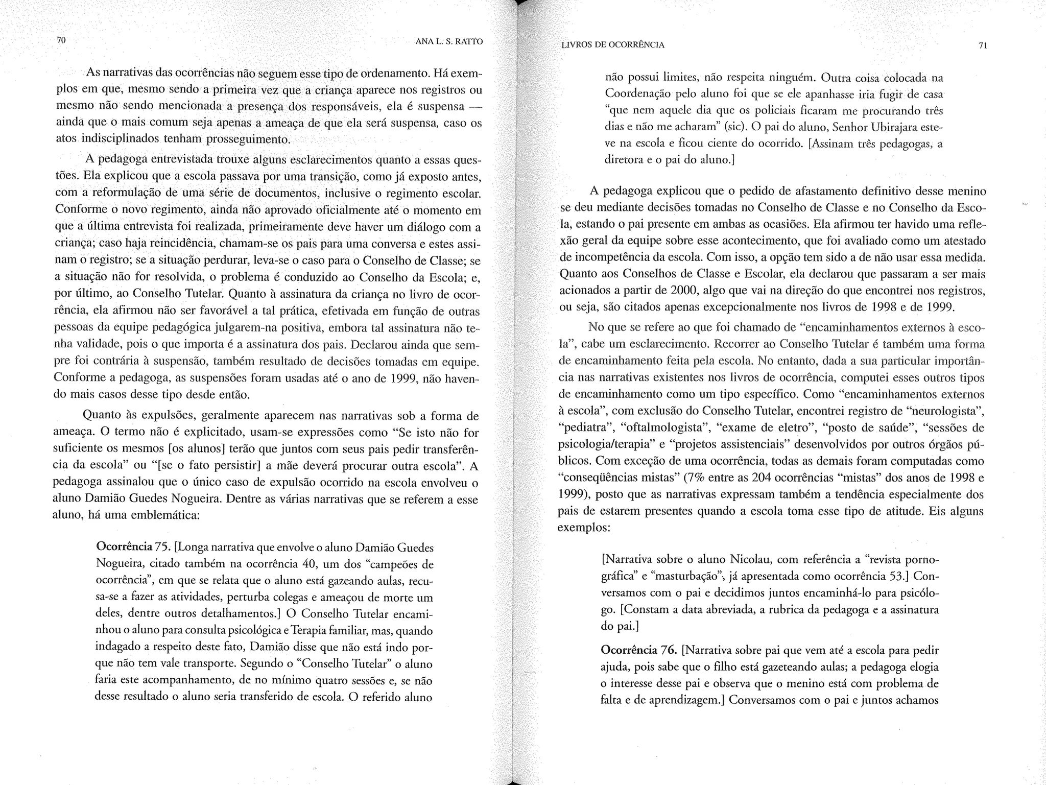 Livro livros de ocorrência ratto