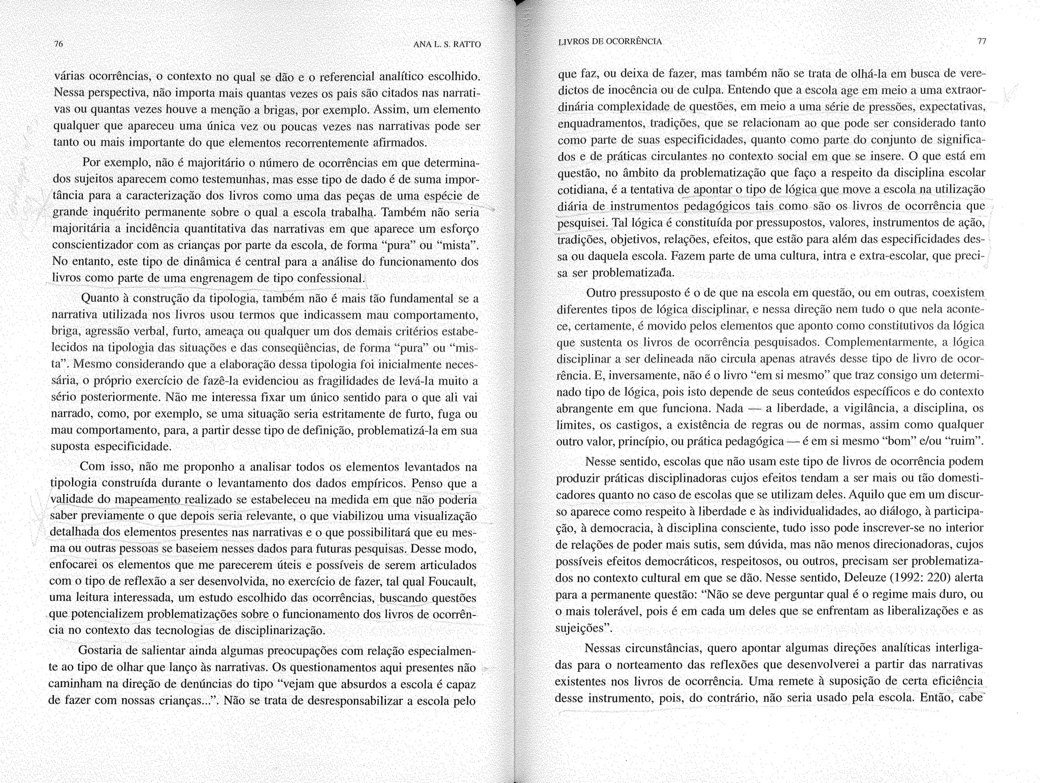 Livro livros de ocorrência ratto