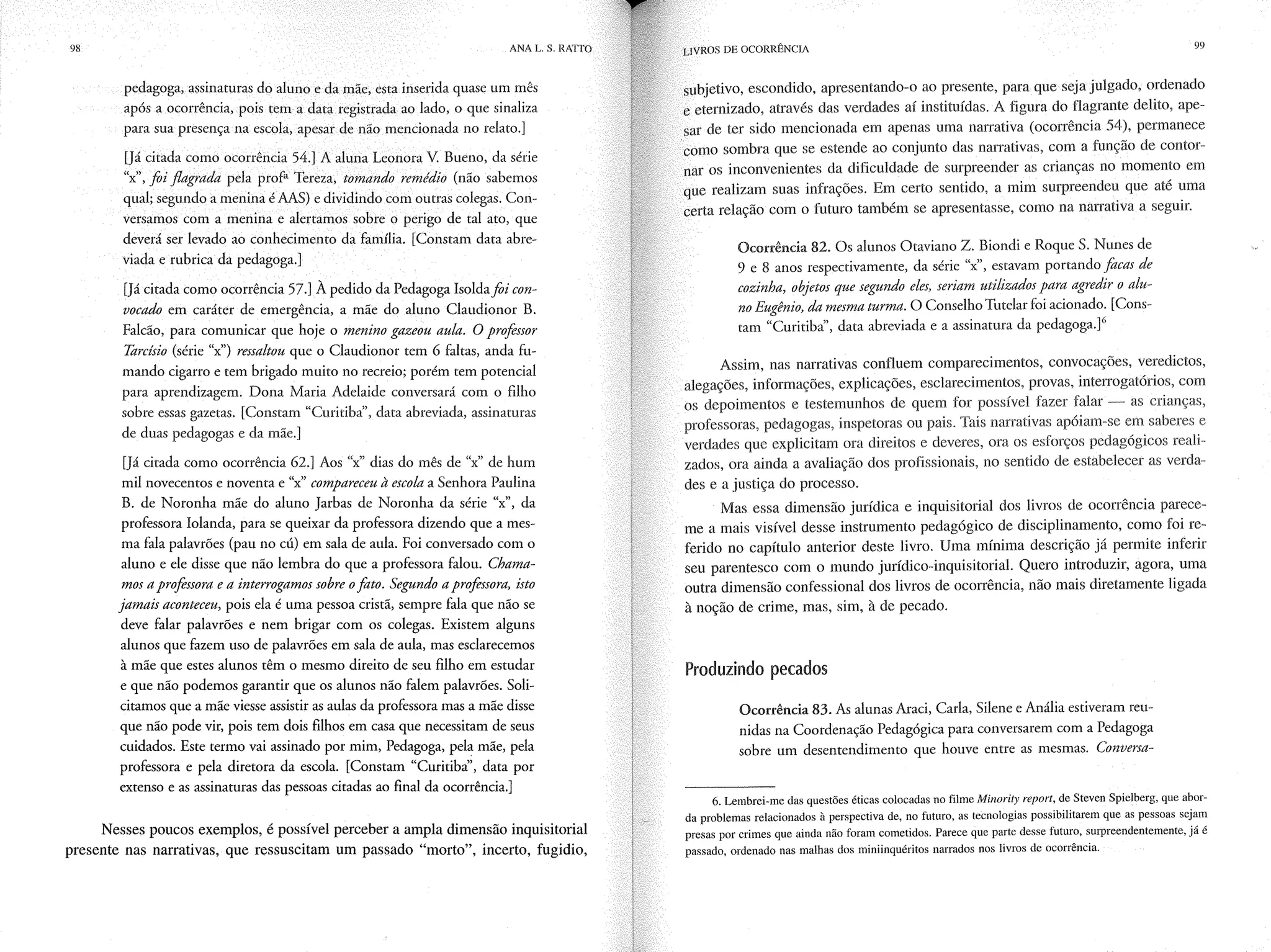 Livro livros de ocorrência ratto