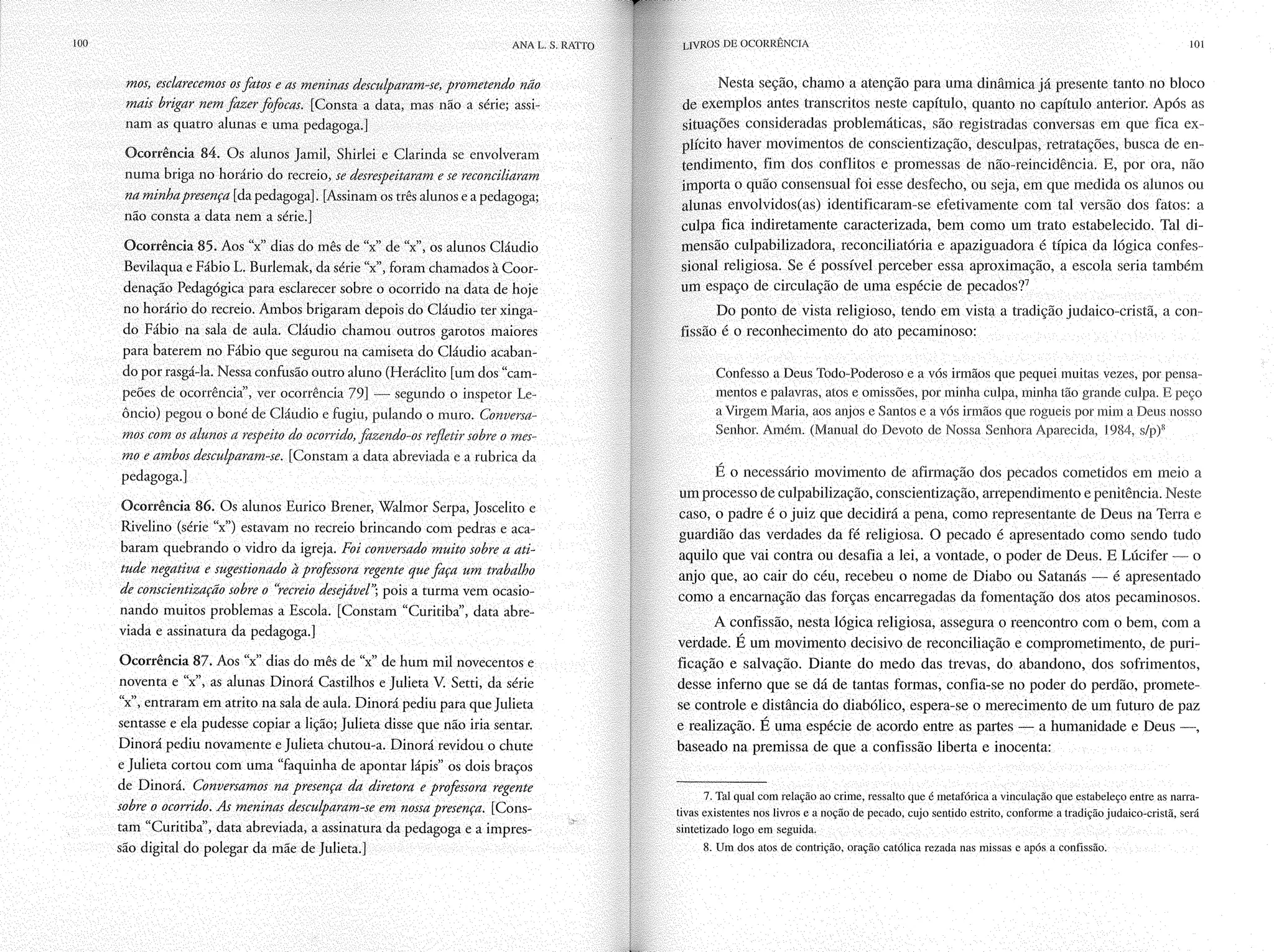 Livro livros de ocorrência ratto