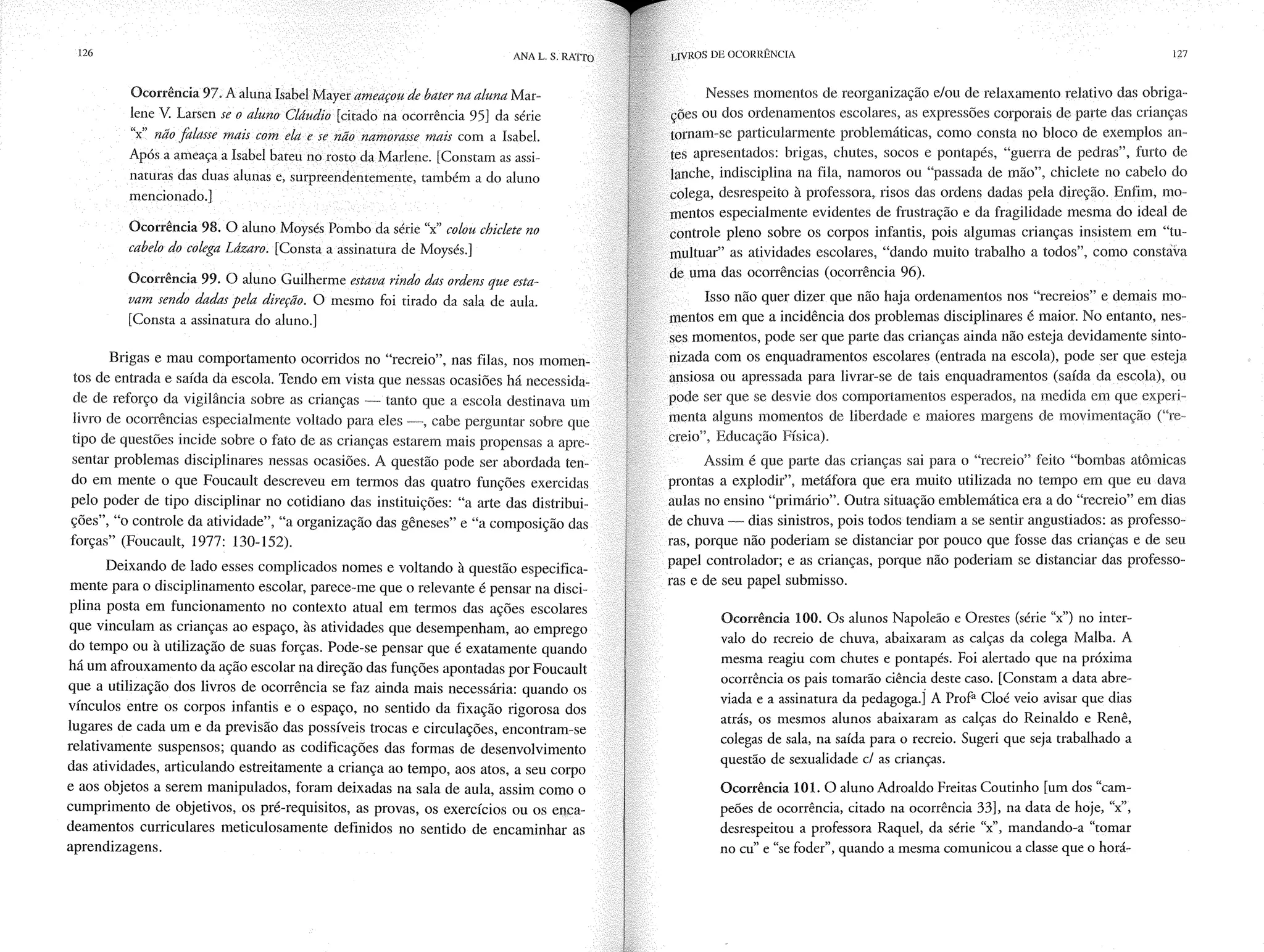 Livro livros de ocorrência ratto