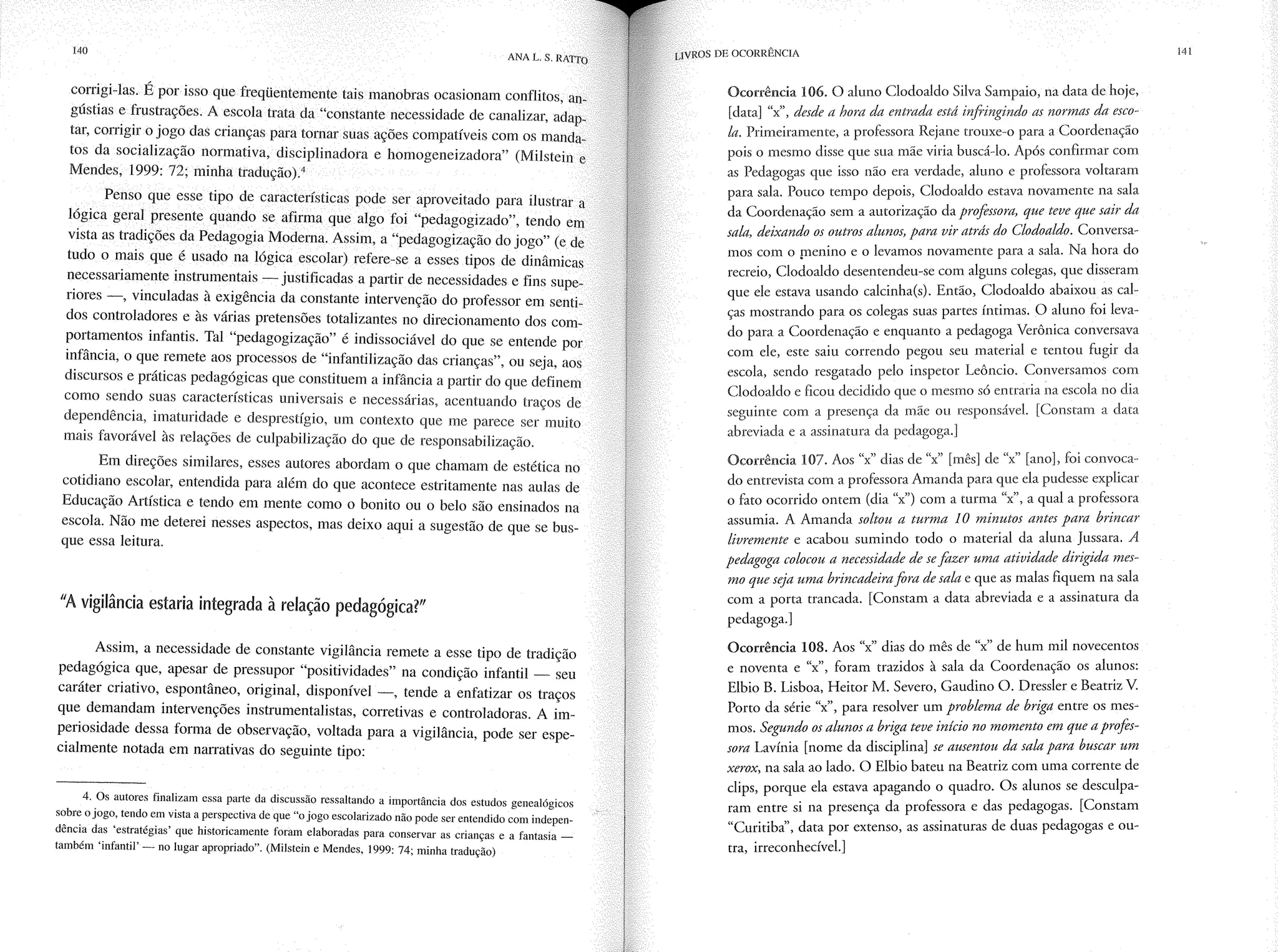 Livro livros de ocorrência ratto