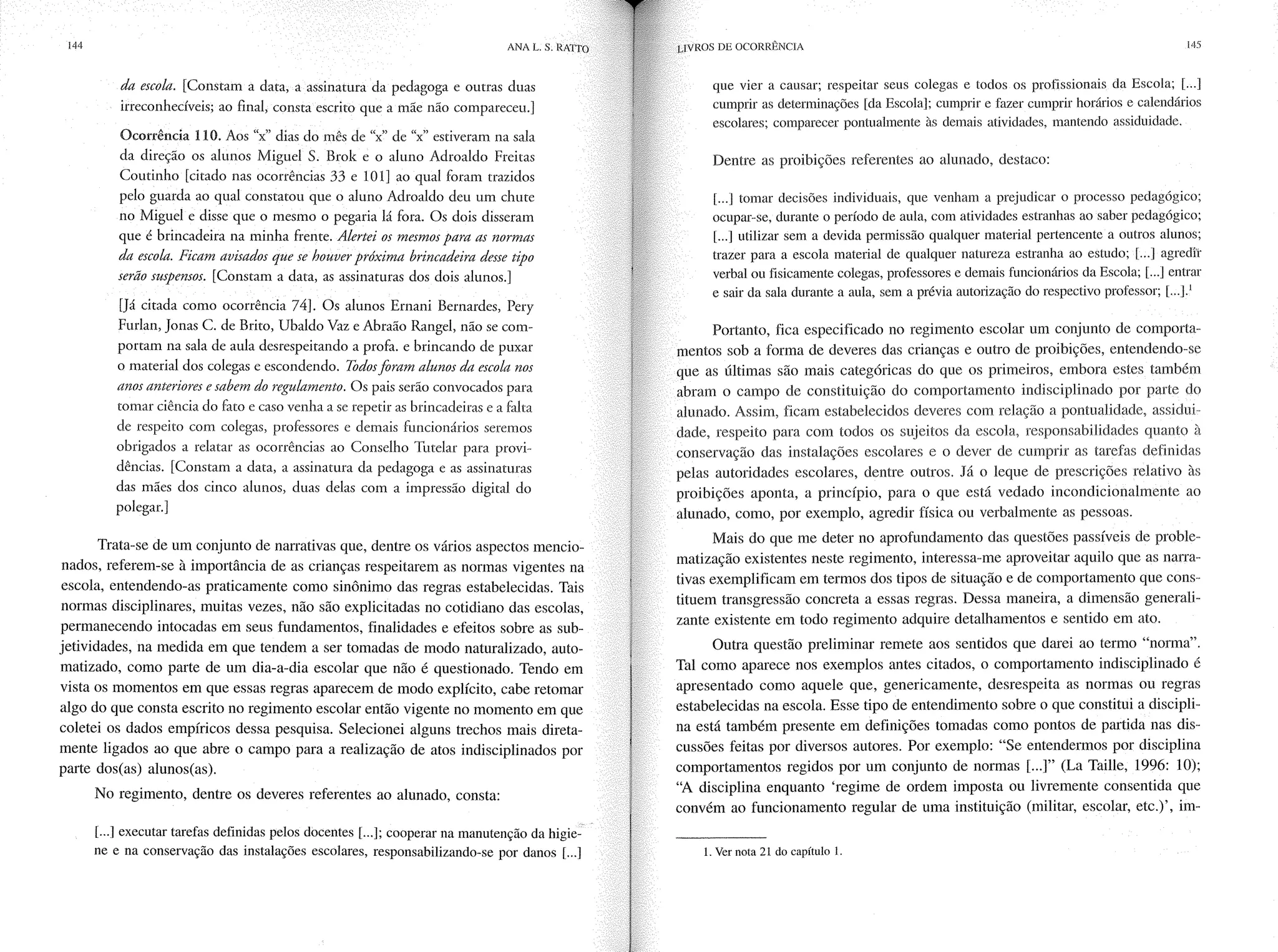 Livro livros de ocorrência ratto