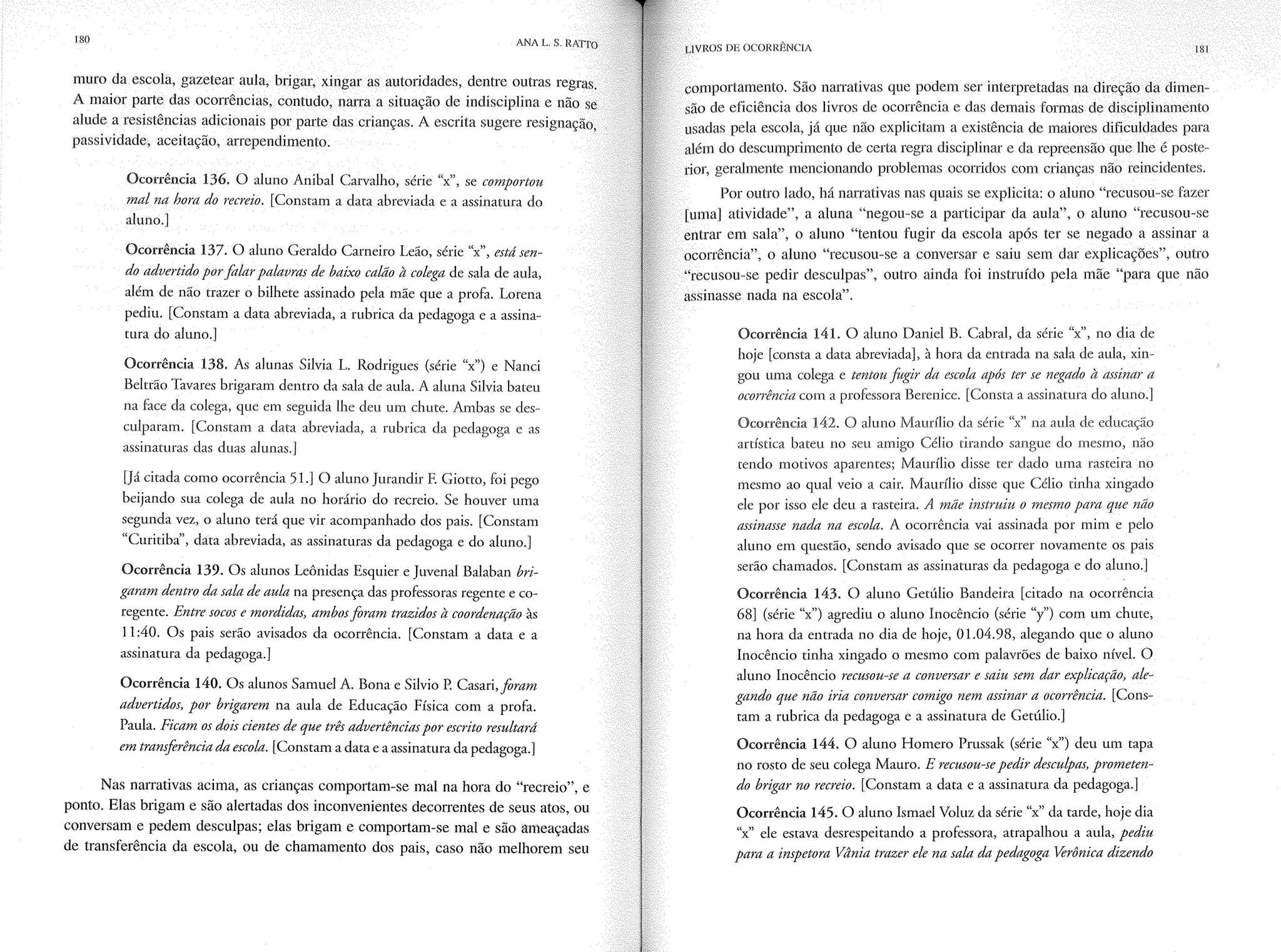 Livro livros de ocorrência ratto