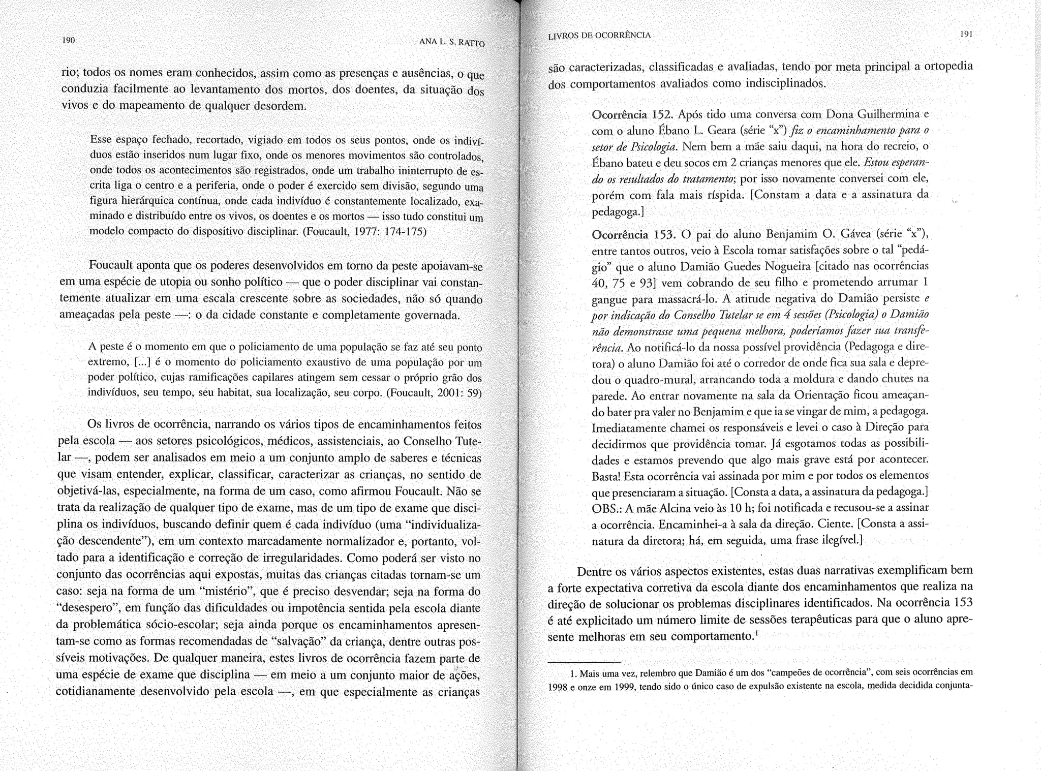 Livro livros de ocorrência ratto