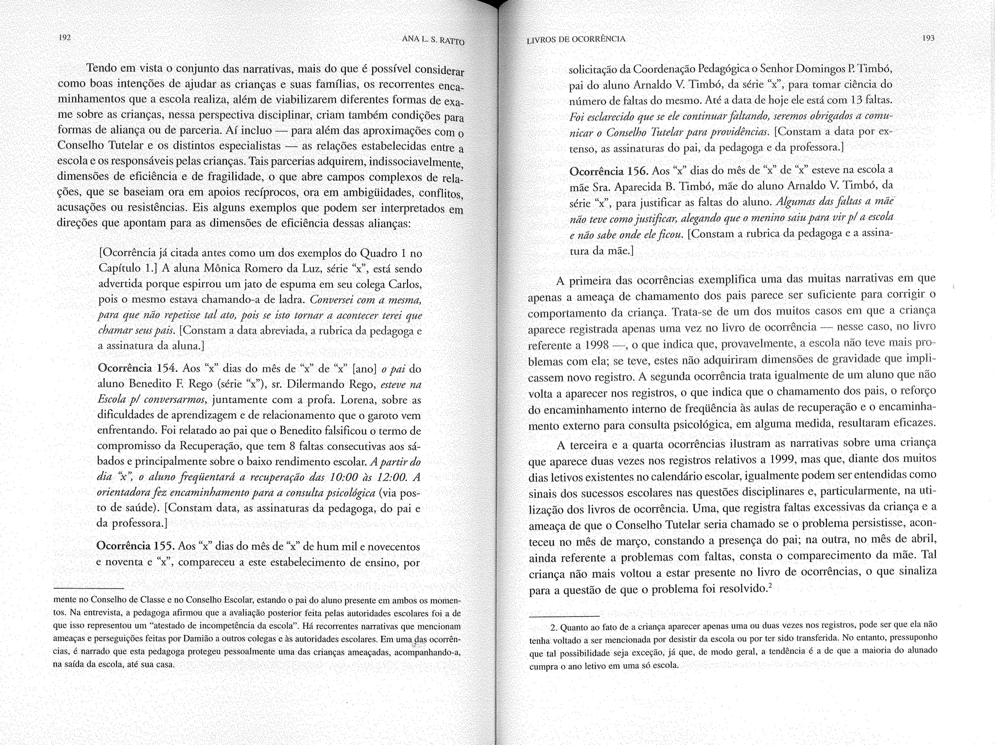 Livro livros de ocorrência ratto