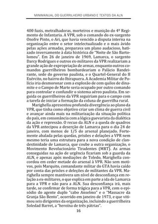 Minimanual do Guerrilheiro Urbano e Textos da ALN: História e ...
