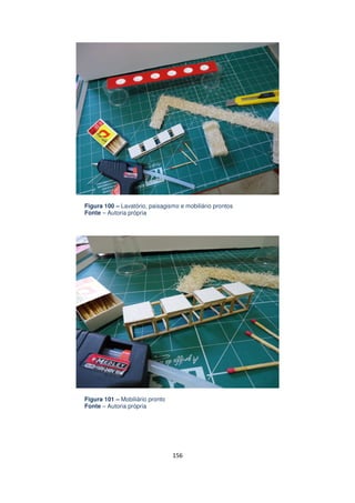 Figura 100 – Lavatório, paisagismo e mobiliário prontos
Fonte – Autoria própria

Figura 101 – Mobiliário pronto
Fonte – Autoria própria

156

 